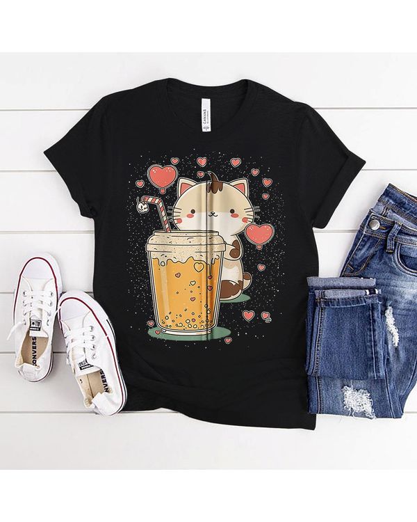 Cat Boba Tea Kawaii Kitty Bubble Tea Anime Shirt